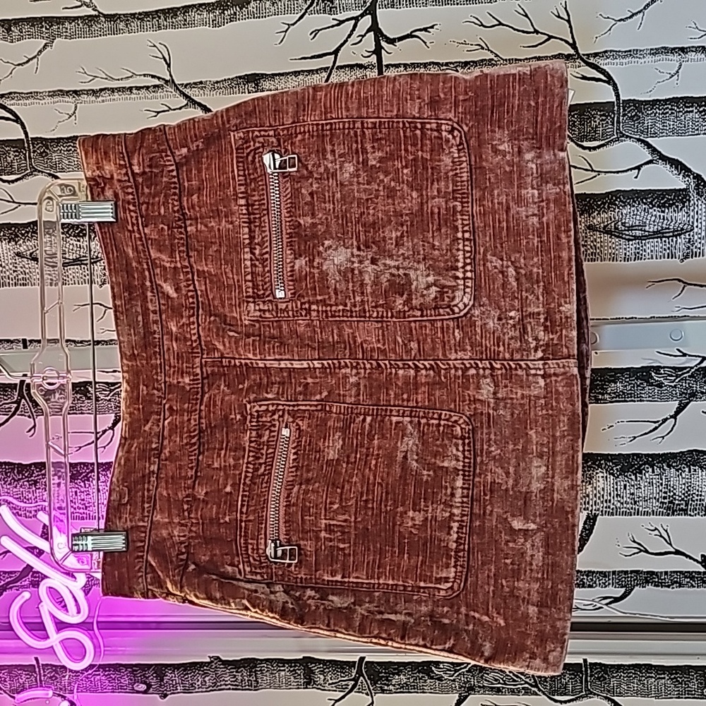 Free People Velvet Mini Skirt - Size 10